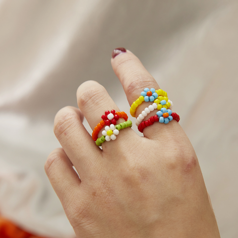 Beaded Daisy Ring