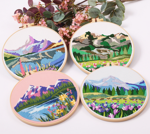 Nature Scenery Embroidery DIY 20cm