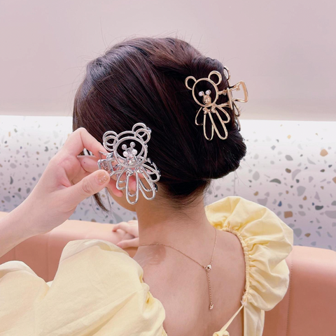 Teddy Bear Wire Hair Claw Clip