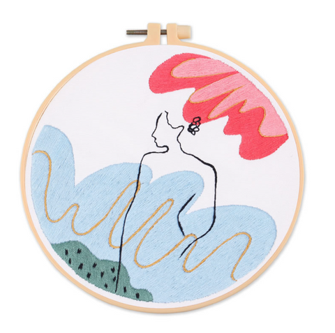 Abstract Woman Art Embroidery DIY 20cm