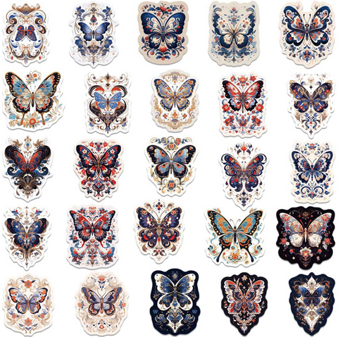 Baroque Butterfly 50pc Vinyl Sticker Pack