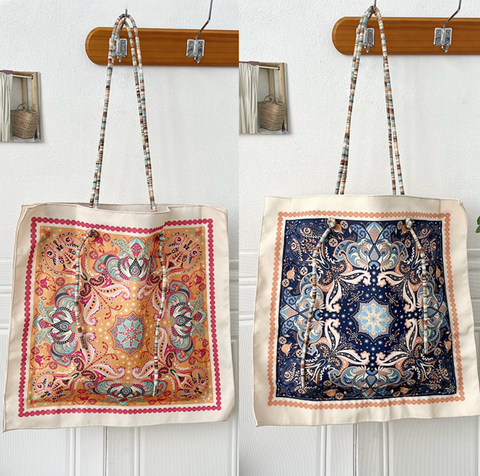 Bohemian Reversible Square Canvas Tote