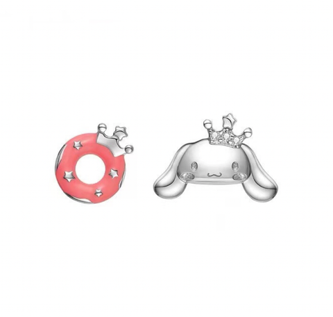Silver Cinnamonroll Donut Earring