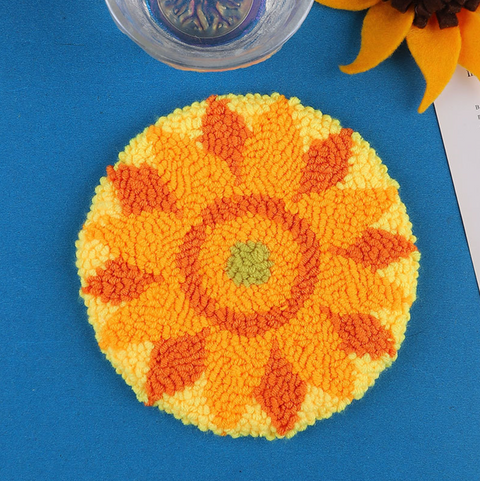 Sunflower Carpet Coaster DIY