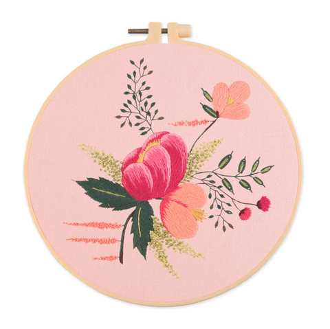 Blooming Flowers Embroidery DIY 20cm