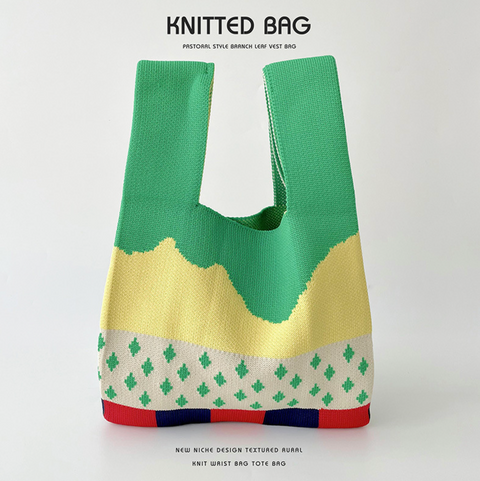 Ice Cream Color Block Knit Tote