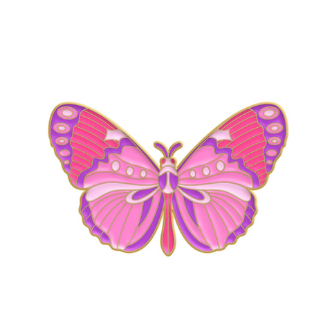 Bright Pink Butterfly Pin
