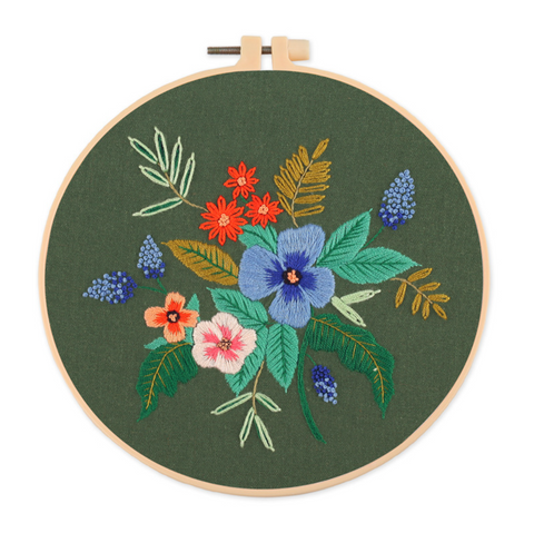 Blooming Flowers Embroidery DIY 20cm