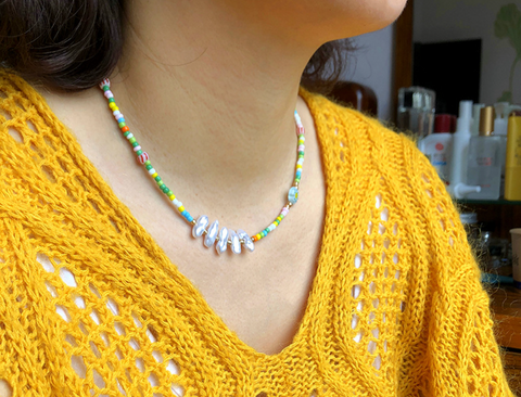 Colorful Pearl Bead Necklace
