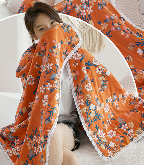Lilac Cotton Towel Blanket 90x180cm