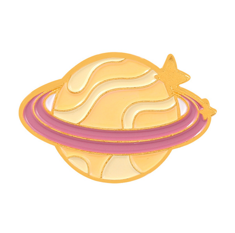 Orange Planet Pin