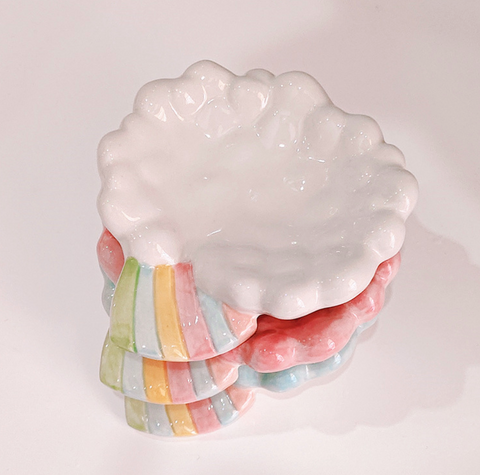 Rainbow Cloud Ceramic Dish