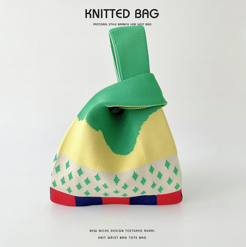 Ice Cream Color Block Knit Tote