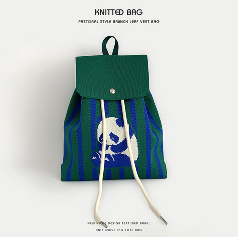 Knit Drawstring Backpack Small