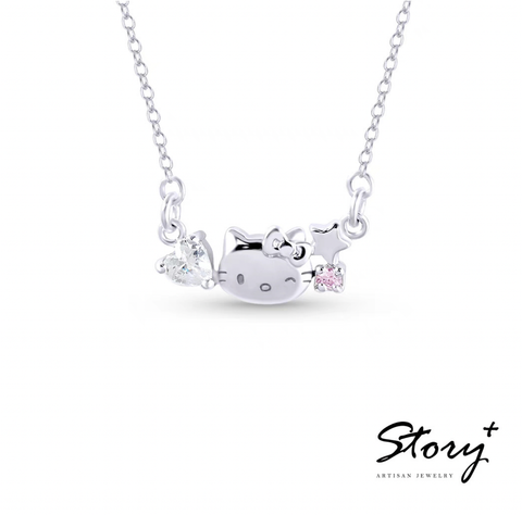 KT Pink Star Silver Necklace