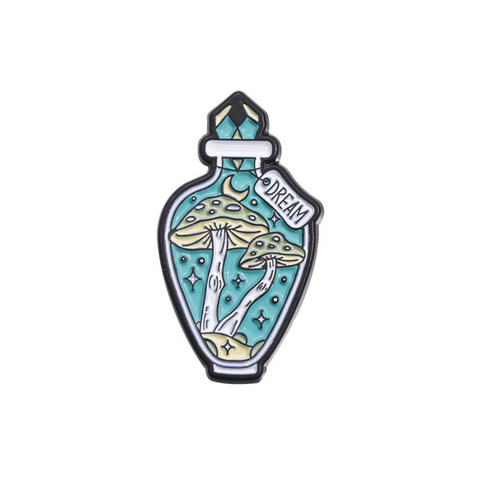 Green Mushroom Pin