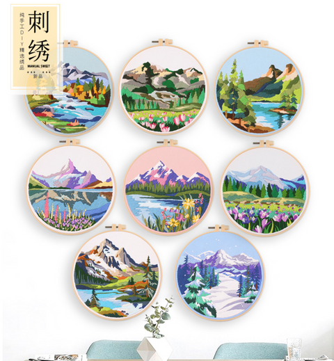 Nature Scenery Embroidery DIY 20cm