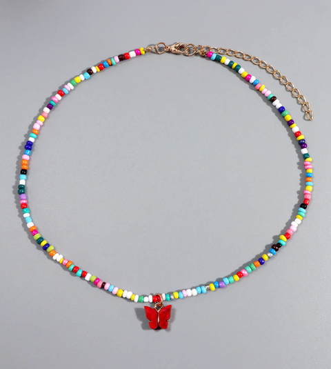 Butterfly Pearl Beaded Necklace