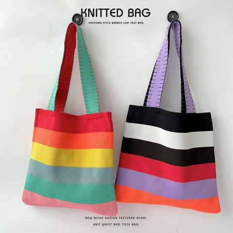 Stripe Knitted Tote