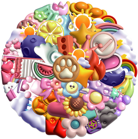 Bubble Stickers PVC Sticker Pack 50pc