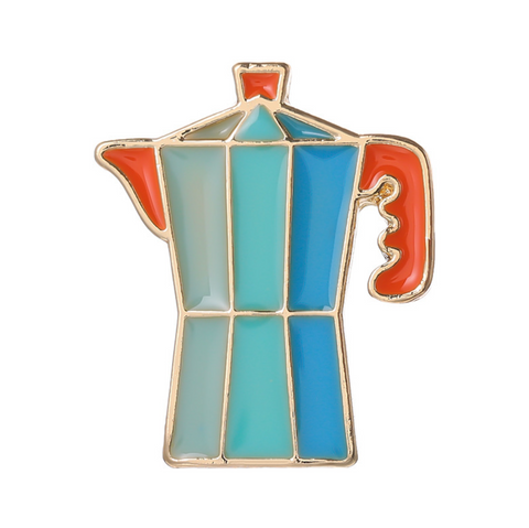 Colorful Coffee Pot Pin