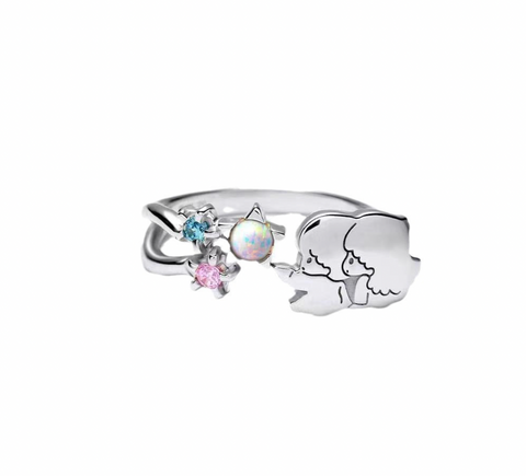 Twin Star Silver Ring