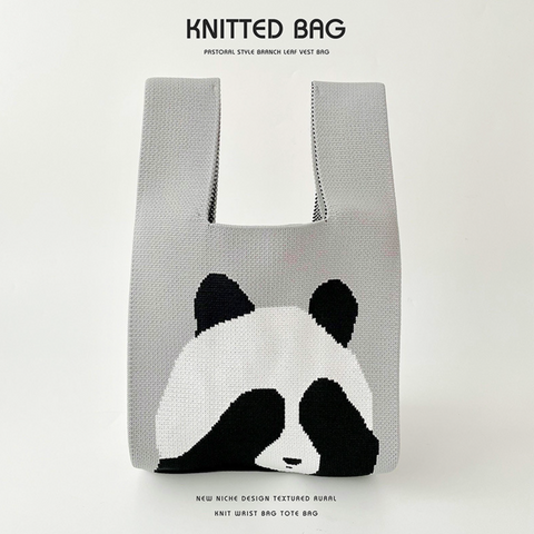 Panda Knitted Bag