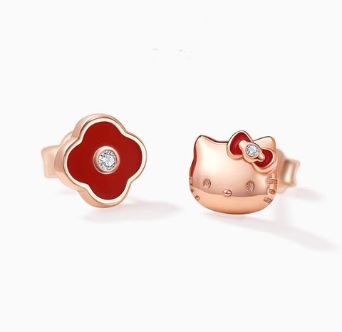 Rose Gold Red KT Earring