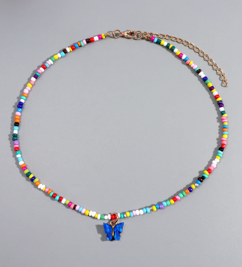 Butterfly Pearl Beaded Necklace