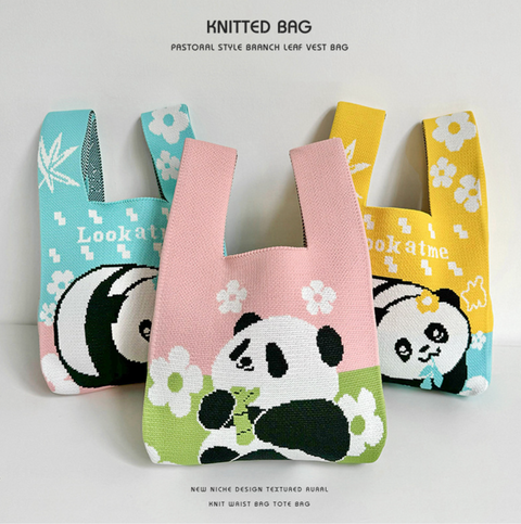 Panda Knit Bags