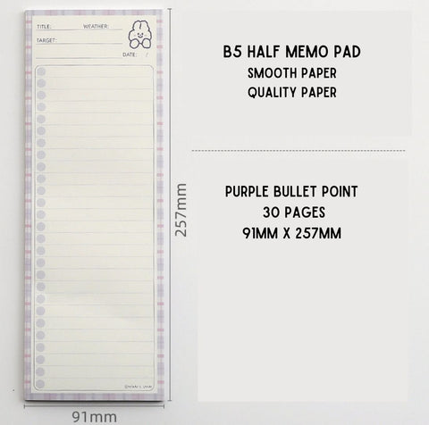 B5 Half Memo Pad