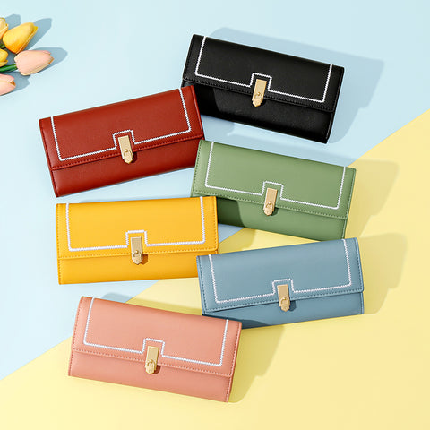 Stitch Lock Long Wallet