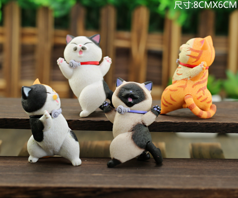 Dancing Cats Chibi Statues