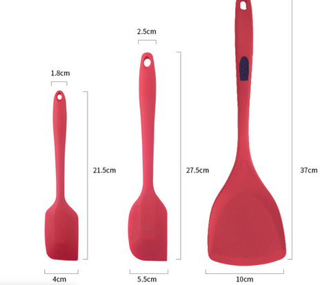 Red Silicone Kitchen Dish Set