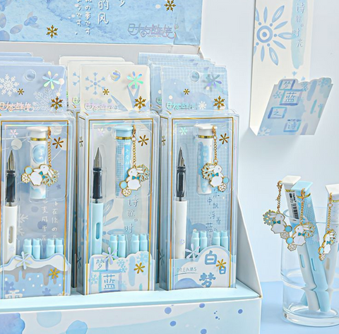 0.5mm Fountain Pen Set with Refill - Winter Snow Bunny