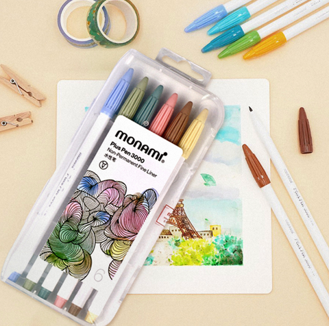 Monami Plus Pen - 6 Set Regular Color