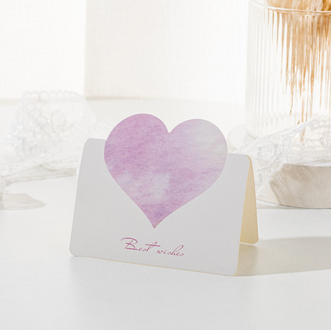 Best Wishes Watercolor Heart Card