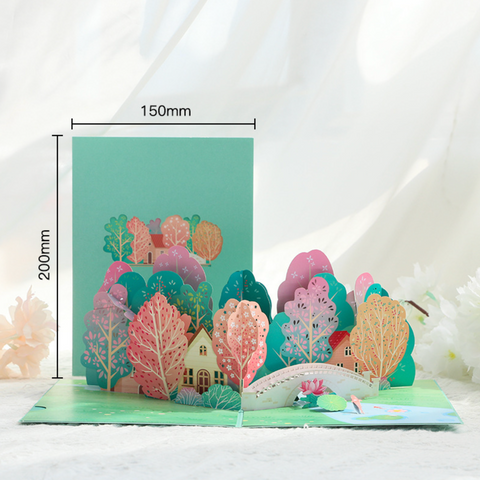 Pop Out Card Colorful Forest