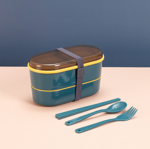 Dual Layer Colorful Oval Bento 700ml