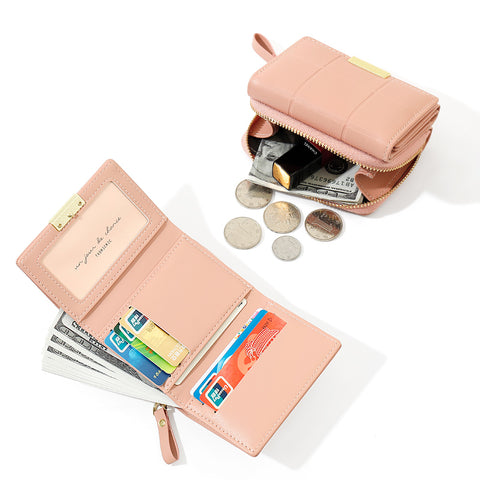 Square Gold Three Fold Wallet