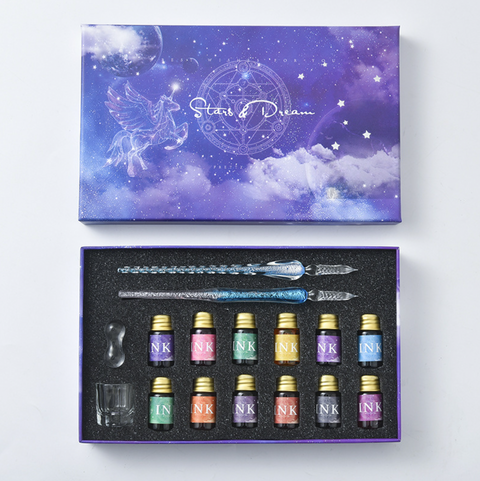 Star Dream Glass Dip Pen Set