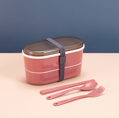 Dual Layer Colorful Oval Bento 700ml