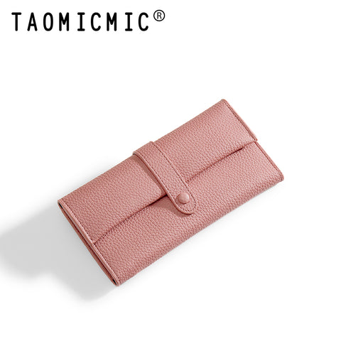 Three Fold Long Button Wallet