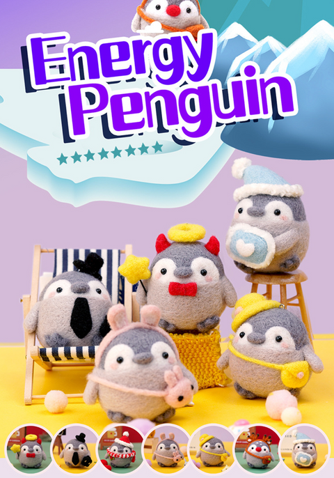 Chibi Penguin Needle Felt Set