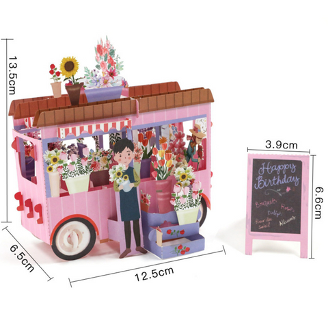 Pop Out Card Flower Cart