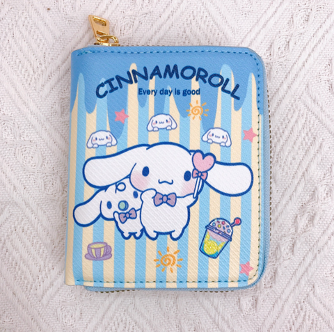 Sanrio Stripe Zipper Short Wallet