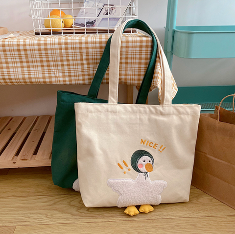 Happy Duck Cotton Tote