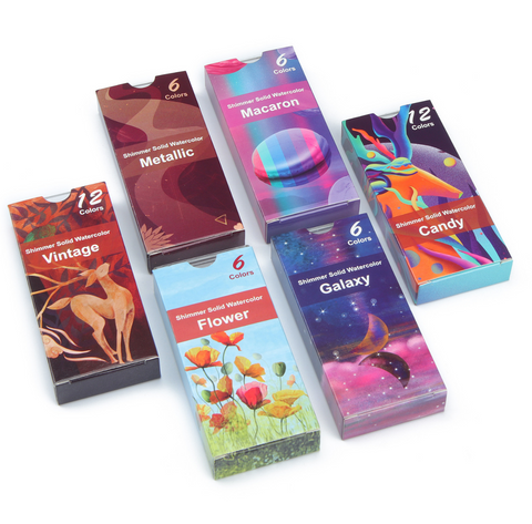 Vintage Shimmer Solid Watercolor 12 set