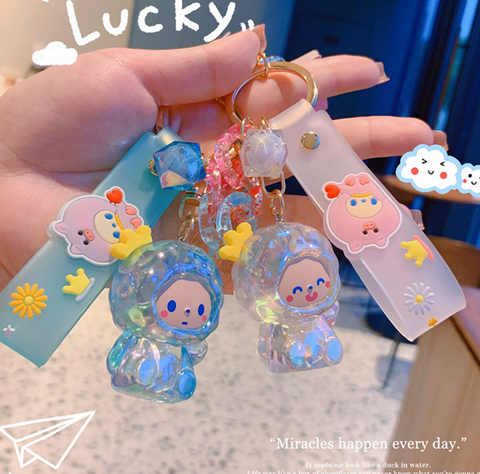 Momo Monkey Crystal Keychain