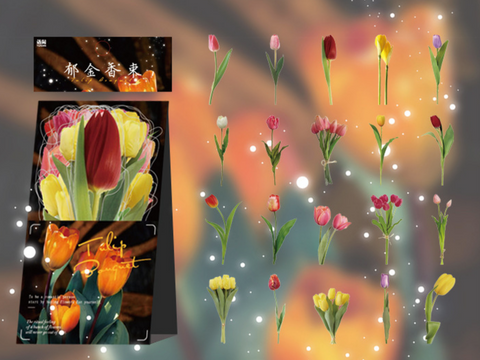 Floral PET Bouquet Stickers